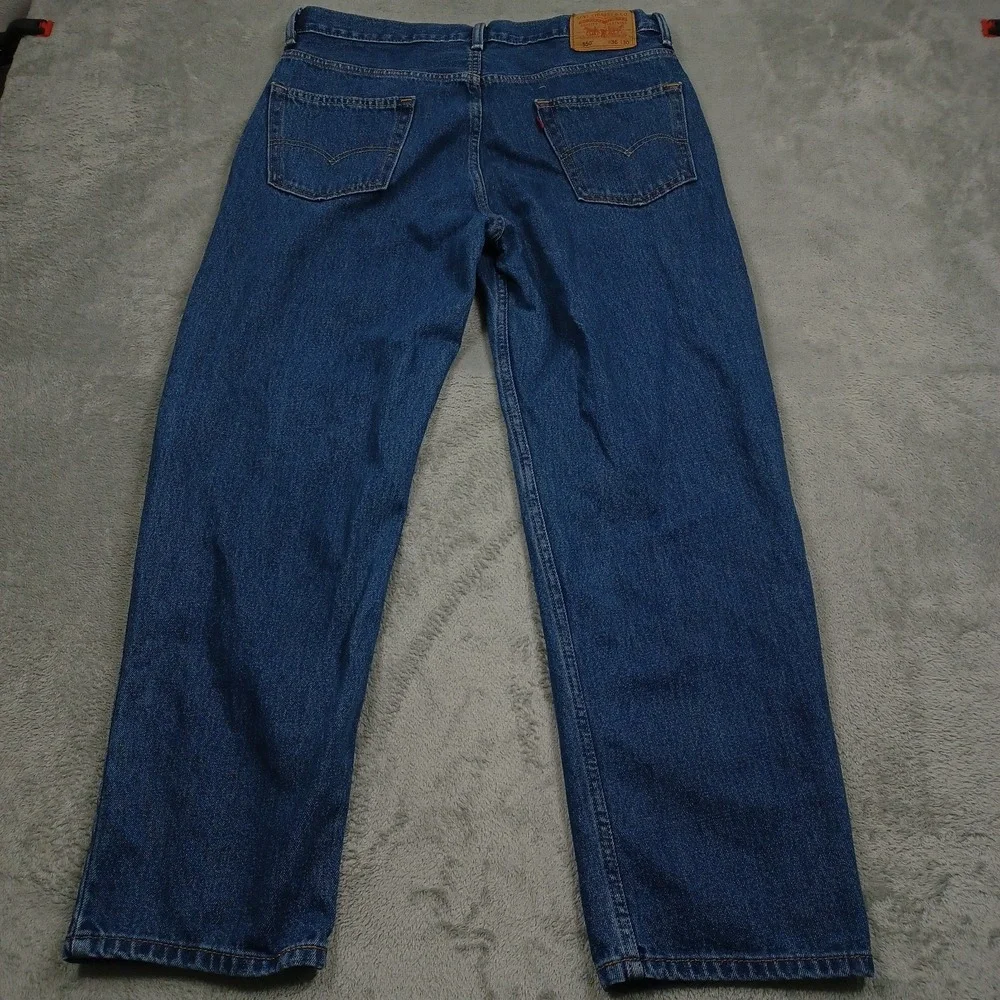 Levis 550 Jeans‎ Mens 36x30 Blue Denim Distressed Relaxed Fit Pockets Casual